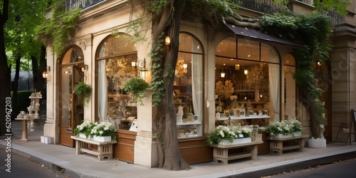 Exclusive luxurious Parisian boutique, generative ai