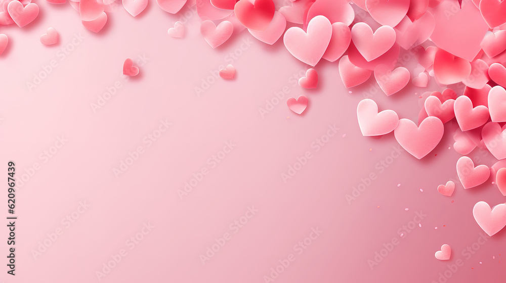 Valentine's card with small hearts. Generative Ai Valentine's card with small hearts. Generative Ai