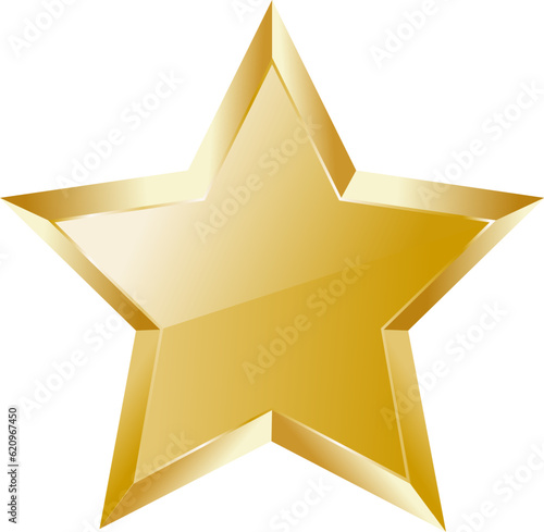 3d golden star isolated on white   premium quality banner design vector
