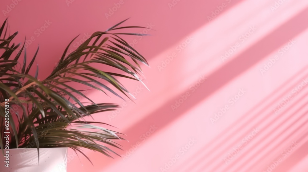 leaves with pink background