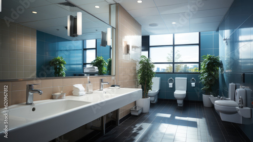modern bathroom interior created with Generative AI Technology