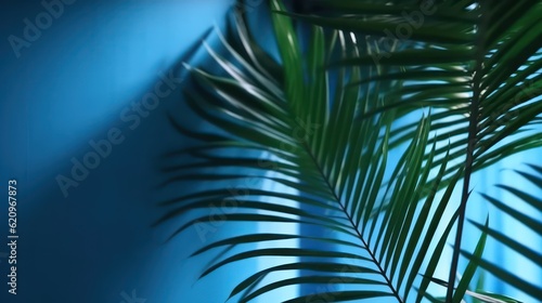 leaves with blue background