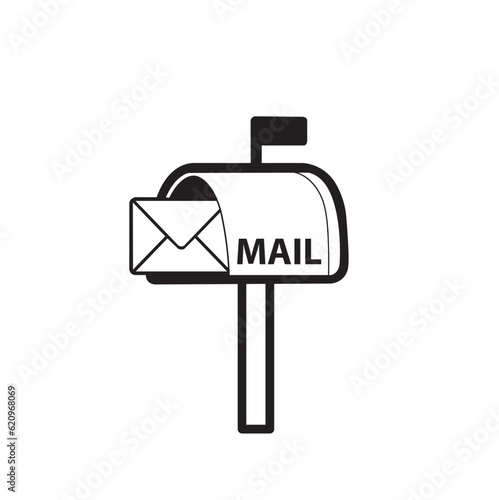 Icono de una casilla de correo con un sobre dentro. Vector