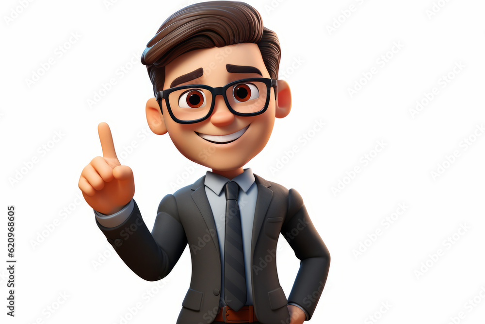 Portrait of a happy businessman in a 3d cartoon style Portrait of a happy businessman in a 3d cartoon style
