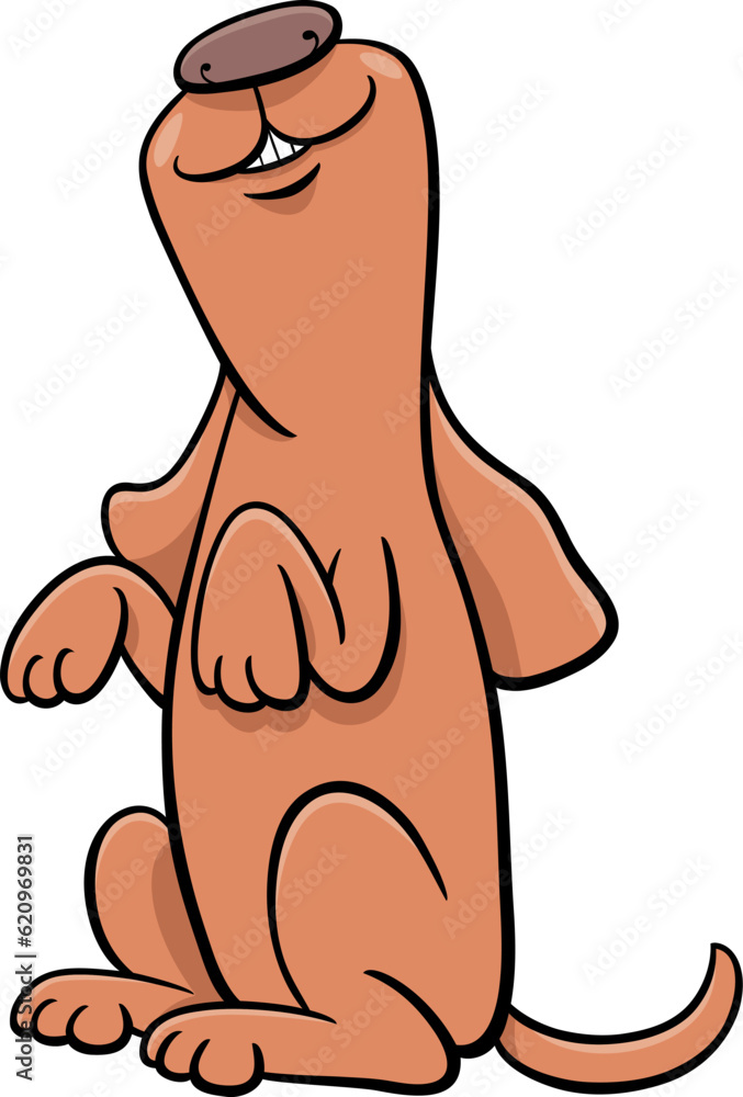 Obraz premium happy cartoon dog comic animal character begging
