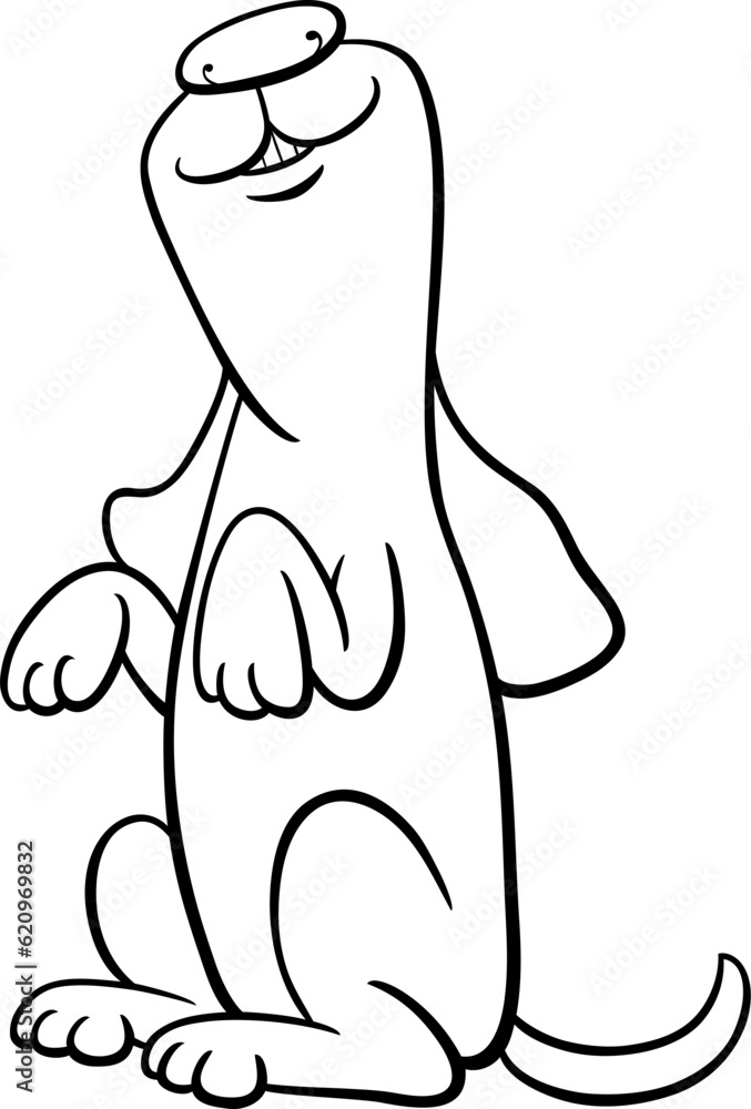 happy cartoon dog animal character begging coloring page happy cartoon dog animal character begging coloring page