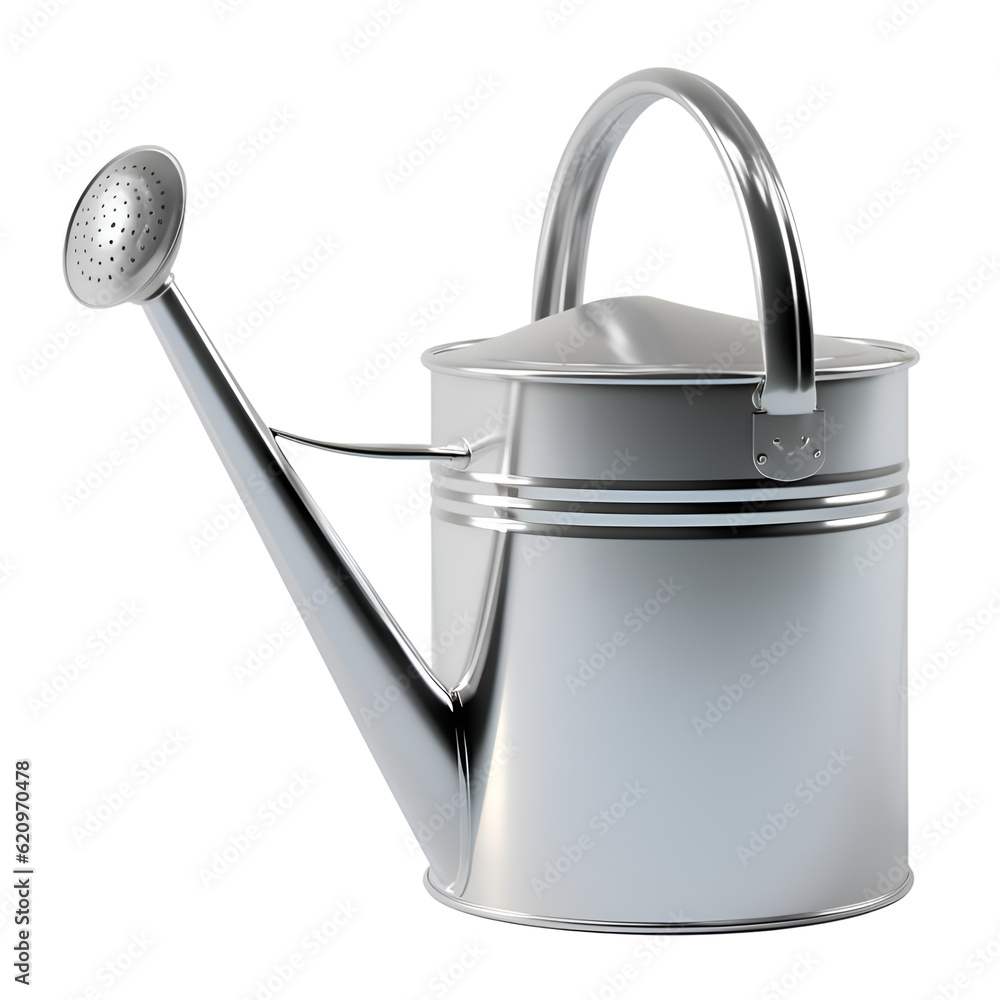 watering metal can for gardening on isolated transparent background watering metal can for gardening on isolated transparent background