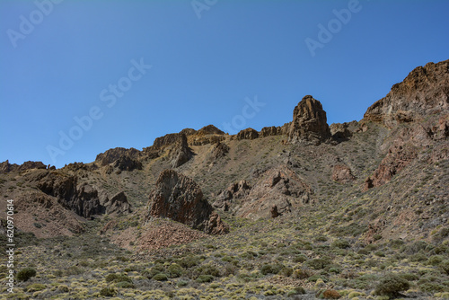 Fantastic rock formations in El Teide National Park on Tenerife, Spain
