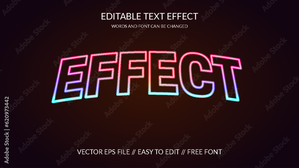 Effect 3D Vector Eps Editable Text Effect Template Design