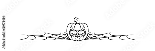 spooky pumpkins line art style. halloween element vector eps 10