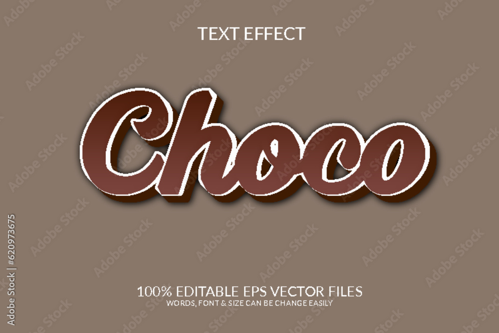 Choco 3D Vector Eps Editable Text Effect Template Design Choco 3D Vector Eps Editable Text Effect Template Design
