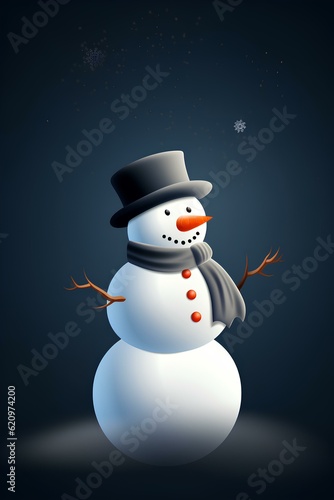 snowman with hat made by midjeorney © 수영 김