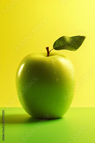 green apple on a white background made by midjeorney