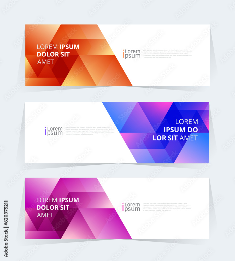 Geometric banner design with Vector presentation template.