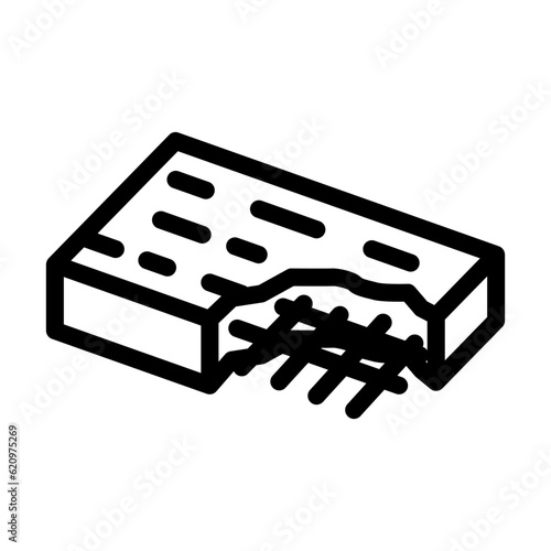concrete slab civil engineer line icon vector. concrete slab civil engineer sign. isolated contour symbol black illustration