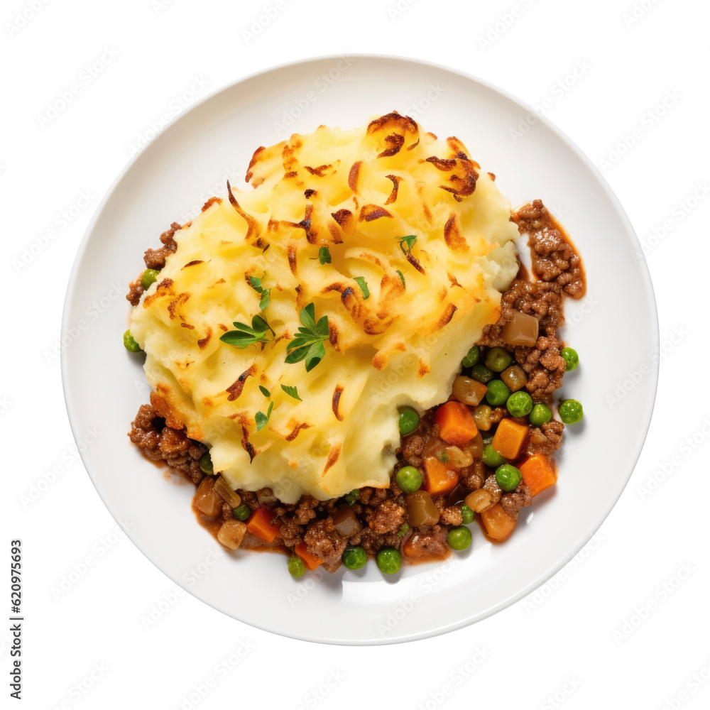 Plate of Shepards Pie Isolated on a Transparent Background Plate of Shepards Pie Isolated on a Transparent Background