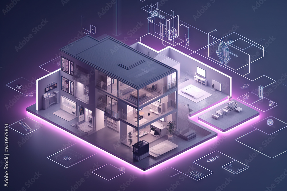 Smart home automation, smart devices, security, monitoring, surveillance, wireless connectivity, digital home, remote home management, home entertainment, home assistants. Generative AI Smart home automation, smart devices, security, monitoring, surveillance, wireless connectivity, digital home, remote home management, home entertainment, home assistants. Generative AI