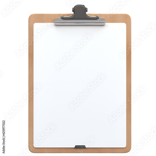 blank paper clipboard on isolated transparent background