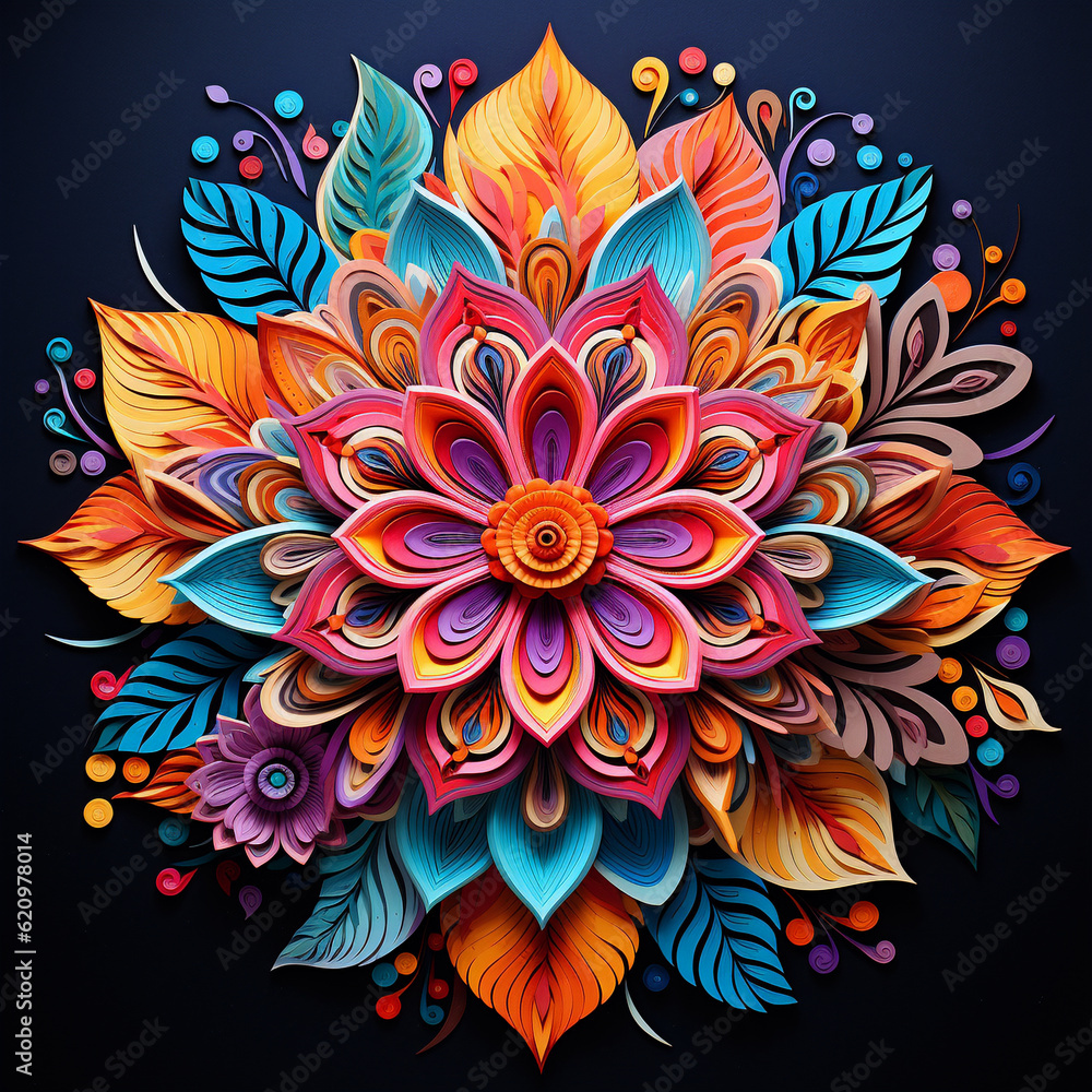 colorful mandala, generative ai