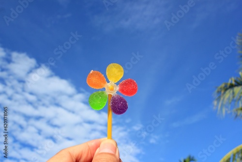 Colorfull Candy with sky background