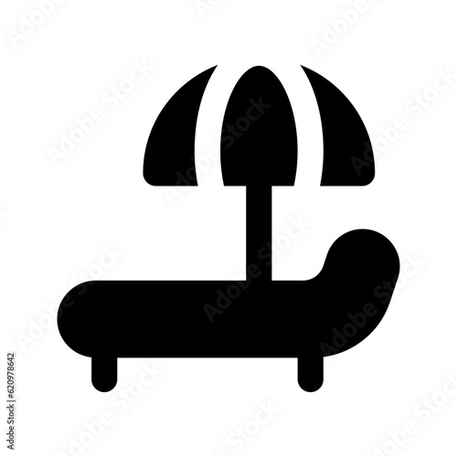 sunbed glyph icon
