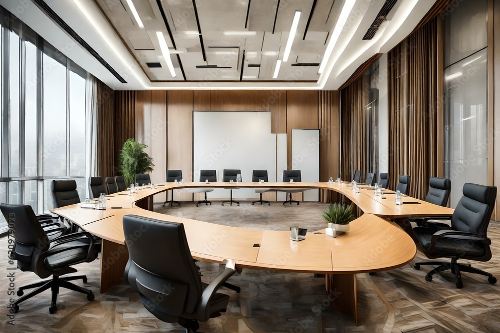 interior of a modern office and meeting room
