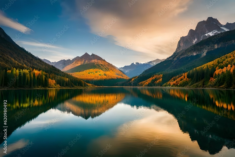 lake reflection by Ai Generative