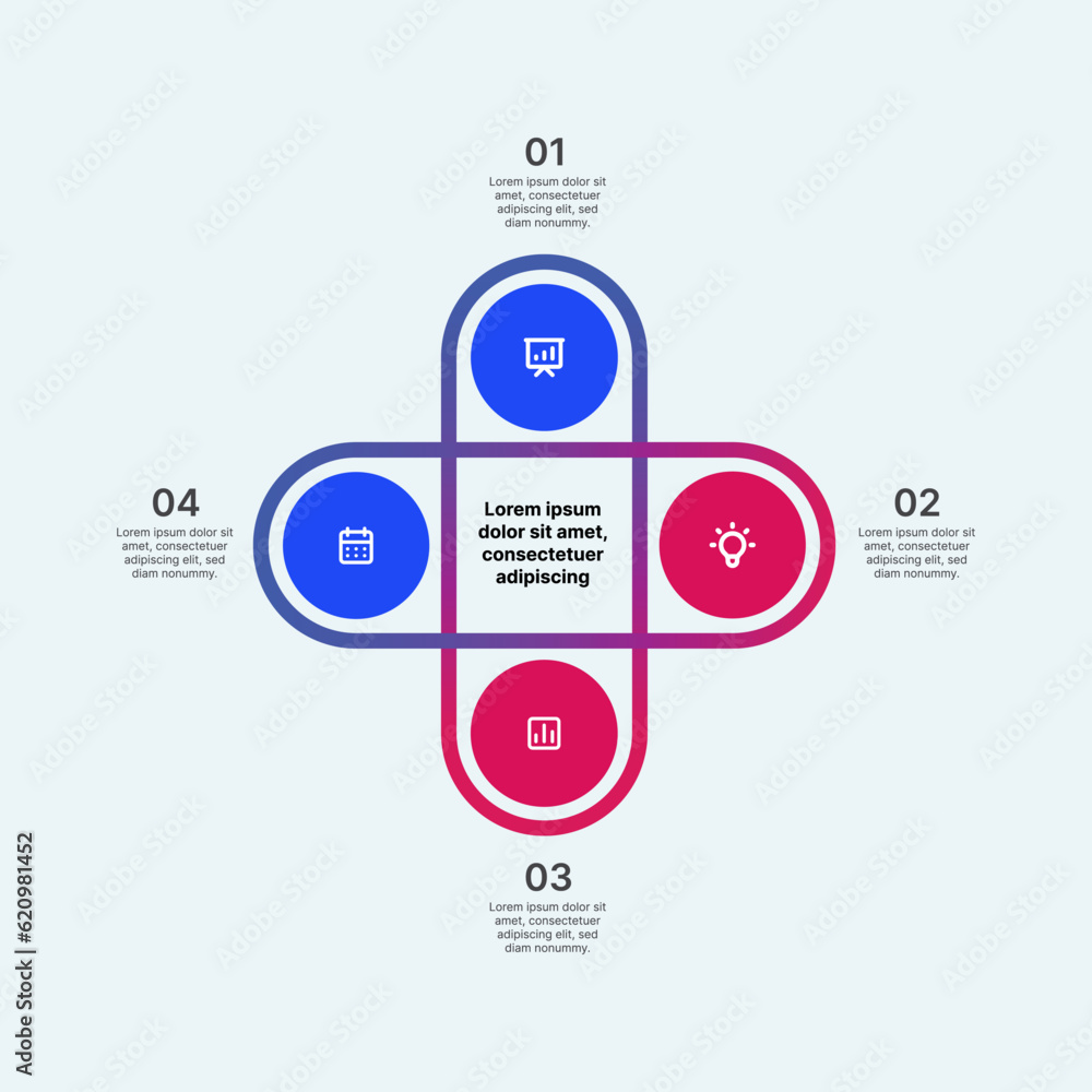 Financial infographic for four segment concept with icons Financial infographic for four segment concept with icons