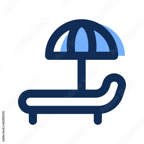sunbed filled line icon