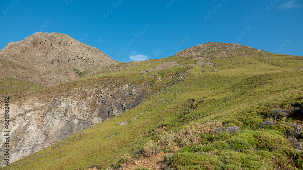 Landscape view of the Blue Bay located between the mountains in the Yıldızkoy region of Gokceada, Canakkale. Imbros island Landscape view of the Blue Bay located between the mountains in the Yıldızkoy region of Gokceada, Canakkale. Imbros island