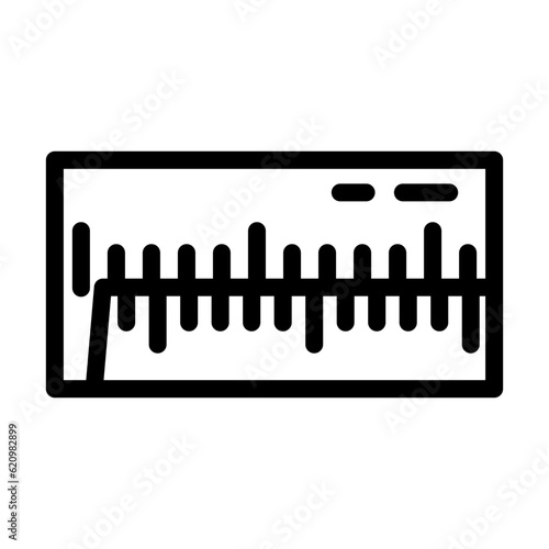 vernier gauge tool work line icon vector. vernier gauge tool work sign. isolated contour symbol black illustration