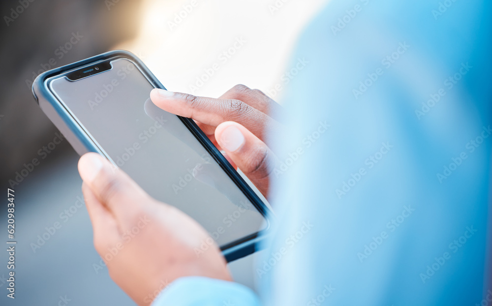 Closeup, screen and woman with a smartphone, typing and internet connection with social media, chatting or text. Female person, consultant or cellphone with communication, sms or website information Closeup, screen and woman with a smartphone, typing and internet connection with social media, chatting or text. Female person, consultant or cellphone with communication, sms or website information