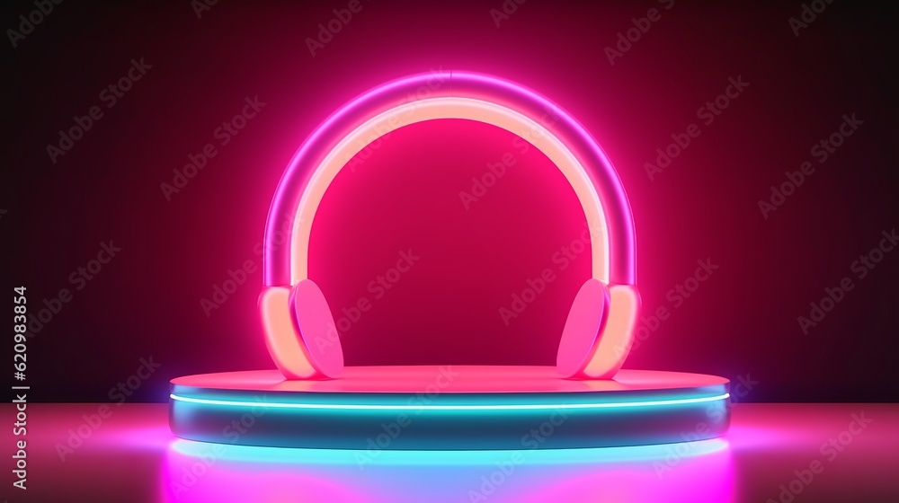 Neon 3D Podium Neon 3D Podium