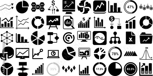Mega Collection Of Diagram Icons Set Hand-Drawn Isolated Vector Elements Icon, Infographic, Diagram, Process Pictograms Isolated On Transparent Background