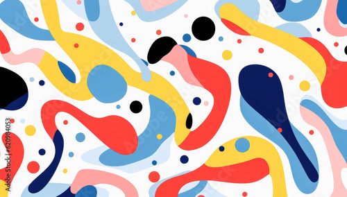 Seamless colorful swirls abstract pattern.  © Saulo Collado