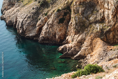 Idyllic and lonely remote beach for vacations escape - Sveti Stefan beach Croatia island Cres Croatia