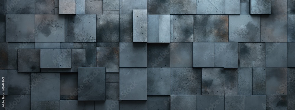 dark gray concrete wall and squares Generative AI dark gray concrete wall and squares Generative AI