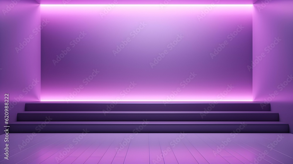 Empty geometrical Room in Light Purple Colors with beautiful Lighting. Futuristic Background for Product Presentation. Empty geometrical Room in Light Purple Colors with beautiful Lighting. Futuristic Background for Product Presentation.