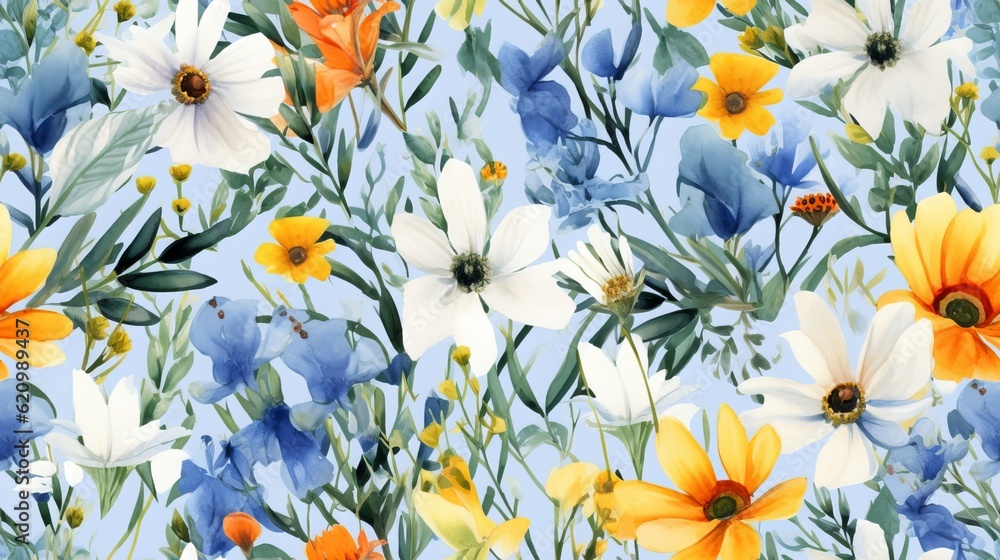 Watercolor Wildflower Pattern Watercolor Wildflower Pattern