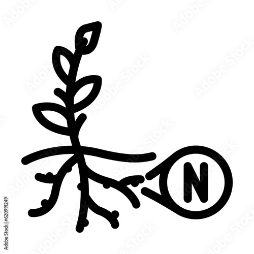 nitrogen fixation environmental line icon vector. nitrogen fixation environmental sign. isolated contour symbol black illustration