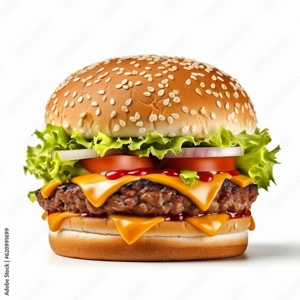 Grilled beef burger with cheese Grilled beef burger with cheese