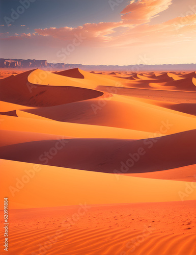 Realistic background of sand dunes. Desert landscape. Beautiful sand dunes. desert landscape illustration.