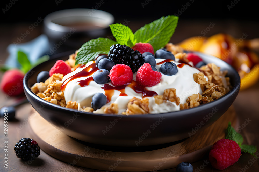 muesli with berries and yogurt muesli with berries and yogurt