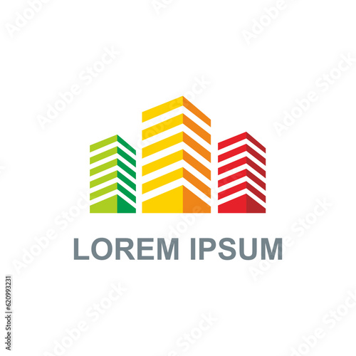Colored building cityscape logo vector image