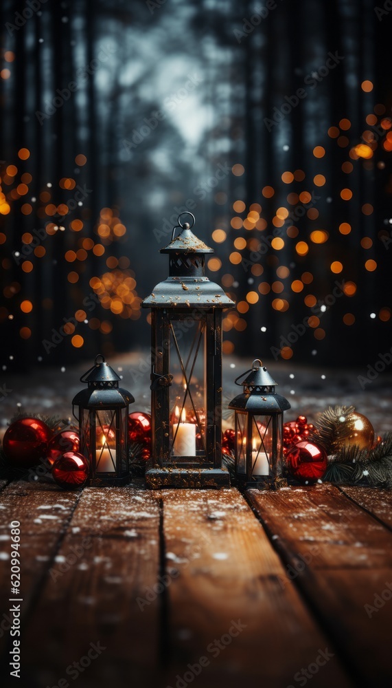 Christmas lantern in the park Christmas lantern in the park