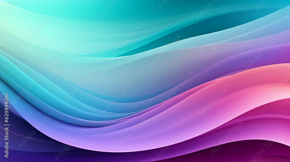 Fototapeta premium Mint Lilac wave stripes. Colorful background. Generative Ai