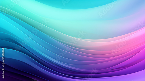 Mint Lilac wave stripes. Colorful background. Generative Ai