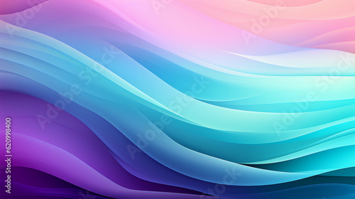 Mint Lilac wave stripes. Colorful background. Generative Ai © Lenka_X