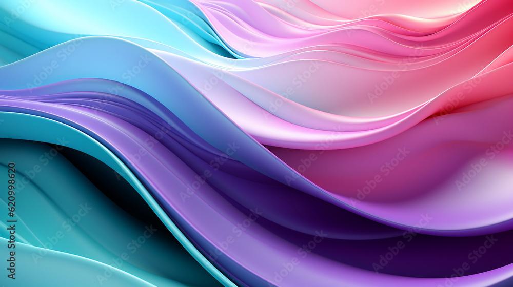 Mint Lilac wave stripes. Bright Colorful background. Generative Ai Mint Lilac wave stripes. Bright Colorful background. Generative Ai