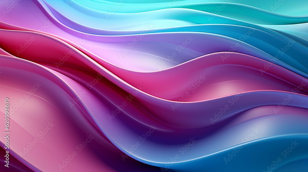 Mint Lilac wave stripes. Bright Colorful background. Generative Ai Mint Lilac wave stripes. Bright Colorful background. Generative Ai